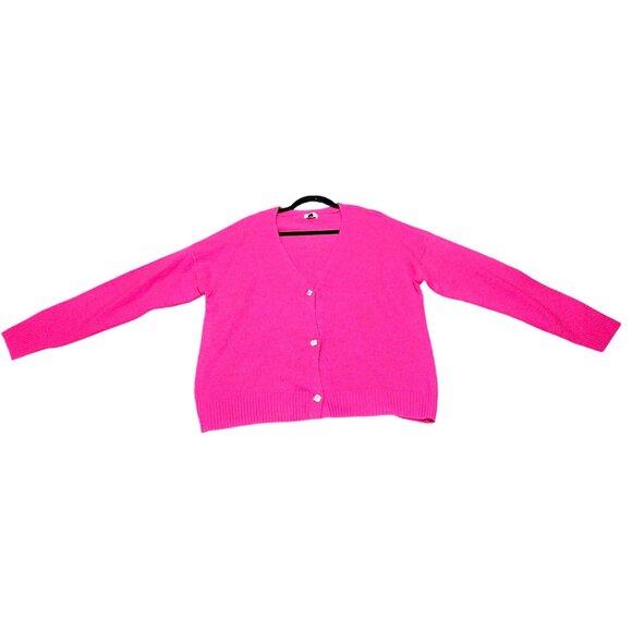 Hot Pink Olivia Sky XL Button-Down Cardigan Sweater Women's - Picture 7 of 9